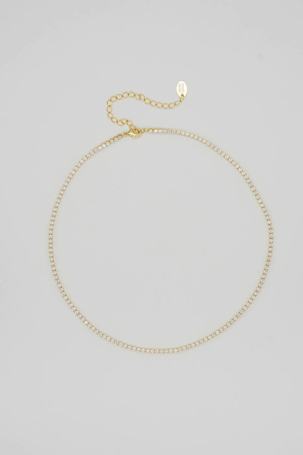 Light Gray Tennis Choker Necklace