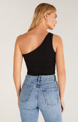 Light Gray Toni One Shoulder Rib Tank Tank