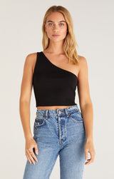 Light Gray Toni One Shoulder Rib Tank Tank