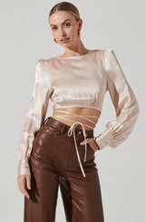 Light Gray Viola Wrap Top Shirts & Tops