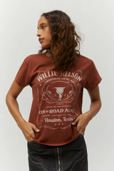 Black Willie Nelson Whiskey Tour Tee Graphic Tee