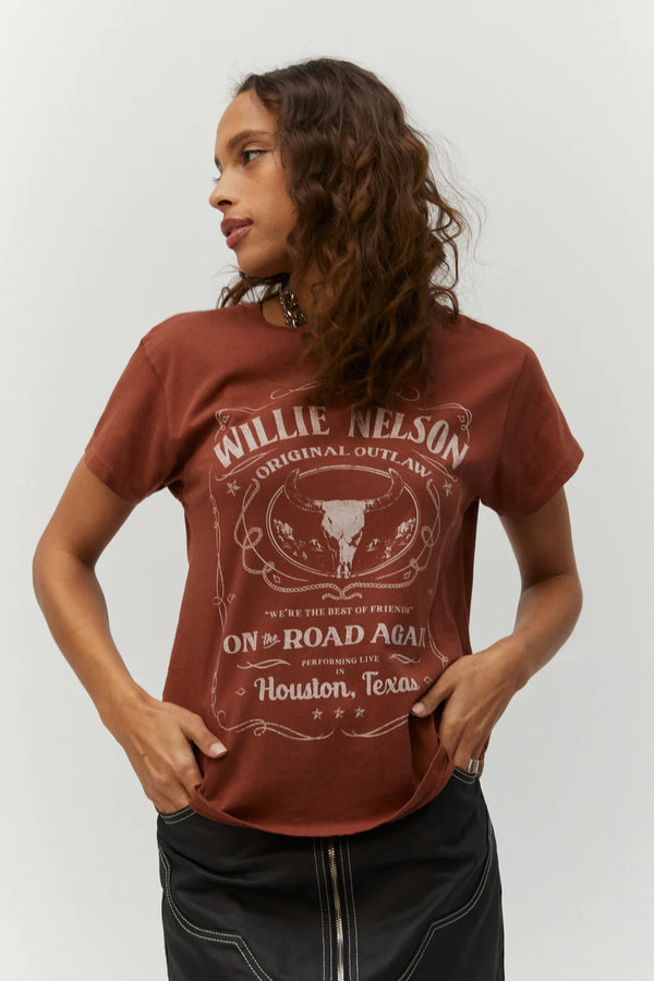 Black Willie Nelson Whiskey Tour Tee Graphic Tee