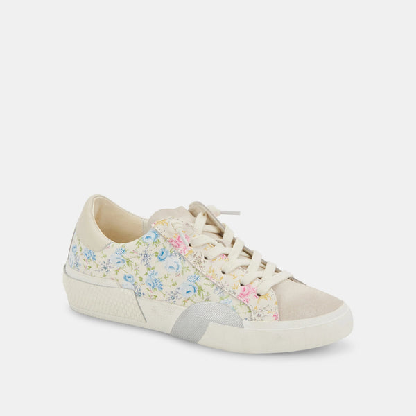 White Smoke Blue Floral Zina Sneaker Sneaker