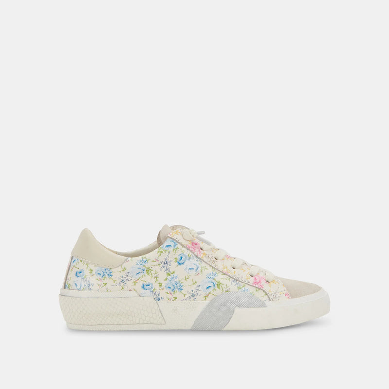 White Smoke Blue Floral Zina Sneaker Sneaker